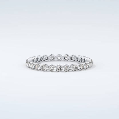 0.69 TCW Round Shaped Diamond Eternity Moissanite Wedding Band