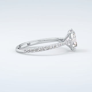 2.0 CT Oval Cut Pave Moissanite Engagement Ring 16