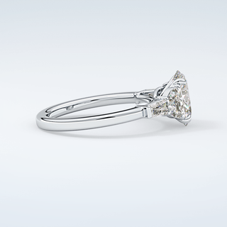 2.0 CT Oval Cut Cluster Style Moissanite Engagement Ring 16