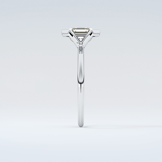 2.0 CT Asscher Cut Half Bezel Moissanite Engagement Ring 17