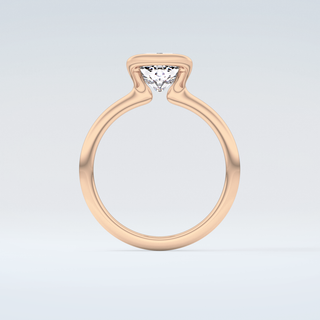 2.0 CT Cushion Cut Half Bezel Moissanite Engagement Ring 8