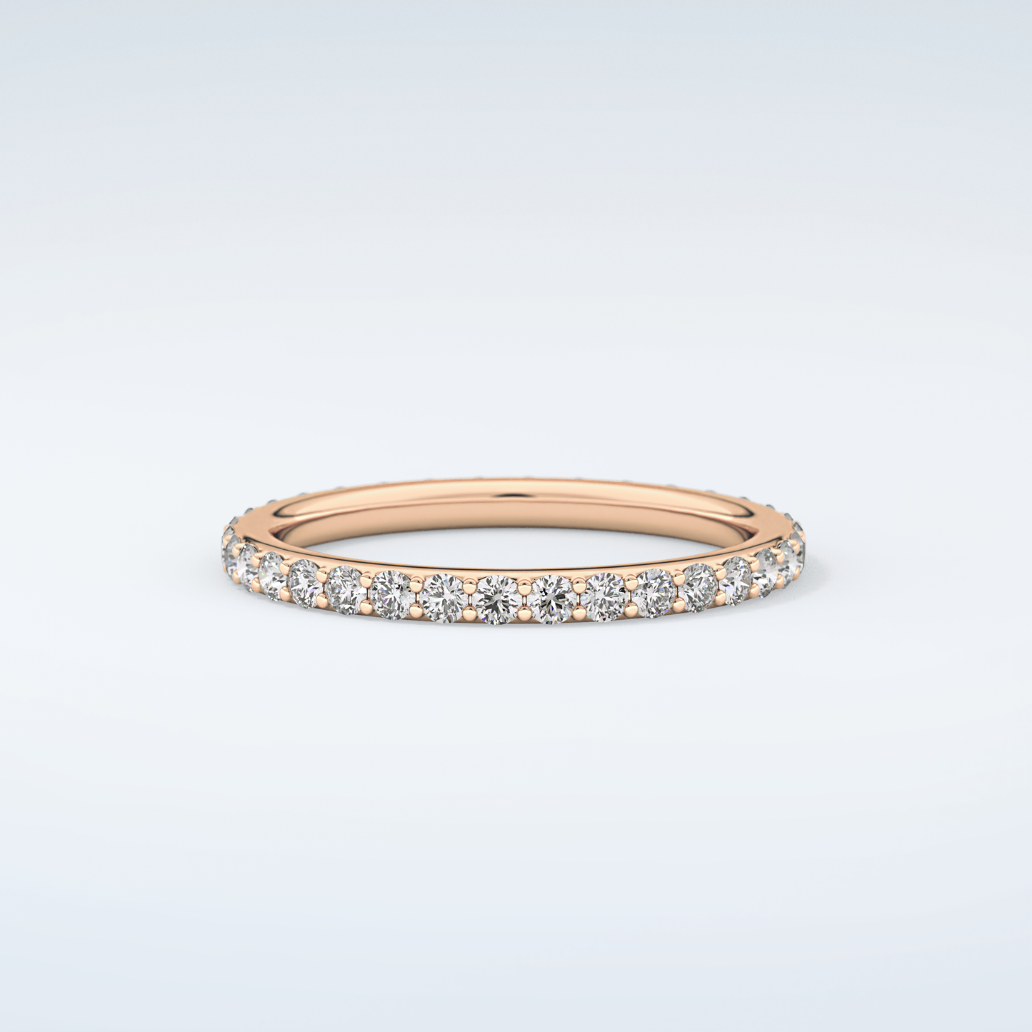 0.74 TCW Round Shaped Moissanite Wedding Band