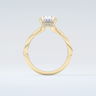 2.0 CT Oval Cut Hidden Halo Twisted Shank Moissanite Engagement Ring 2