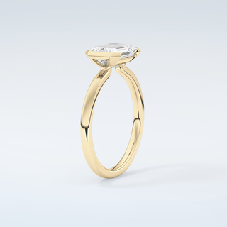 2.0 CT Emerald Cut Half Bezel Moissanite Engagement Ring 6