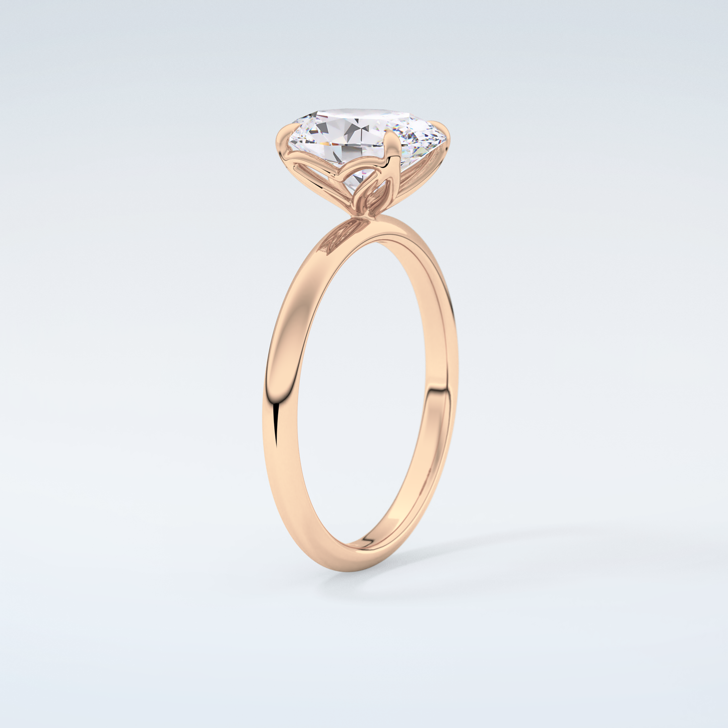 1.5 CT Oval Cut Solitaire Moissanite Engagement Ring