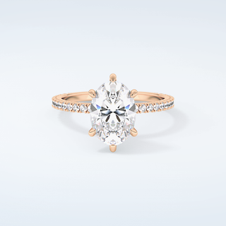 2.0 CT Oval Cut Pave Moissanite Engagement Ring 7