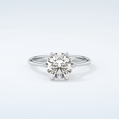 2.0 CT Round Cut Solitaire Moissanite Engagement Ring