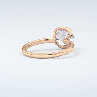 2.0 CT East West Oval Cut Half Bezel Moissanite Engagement Ring 9