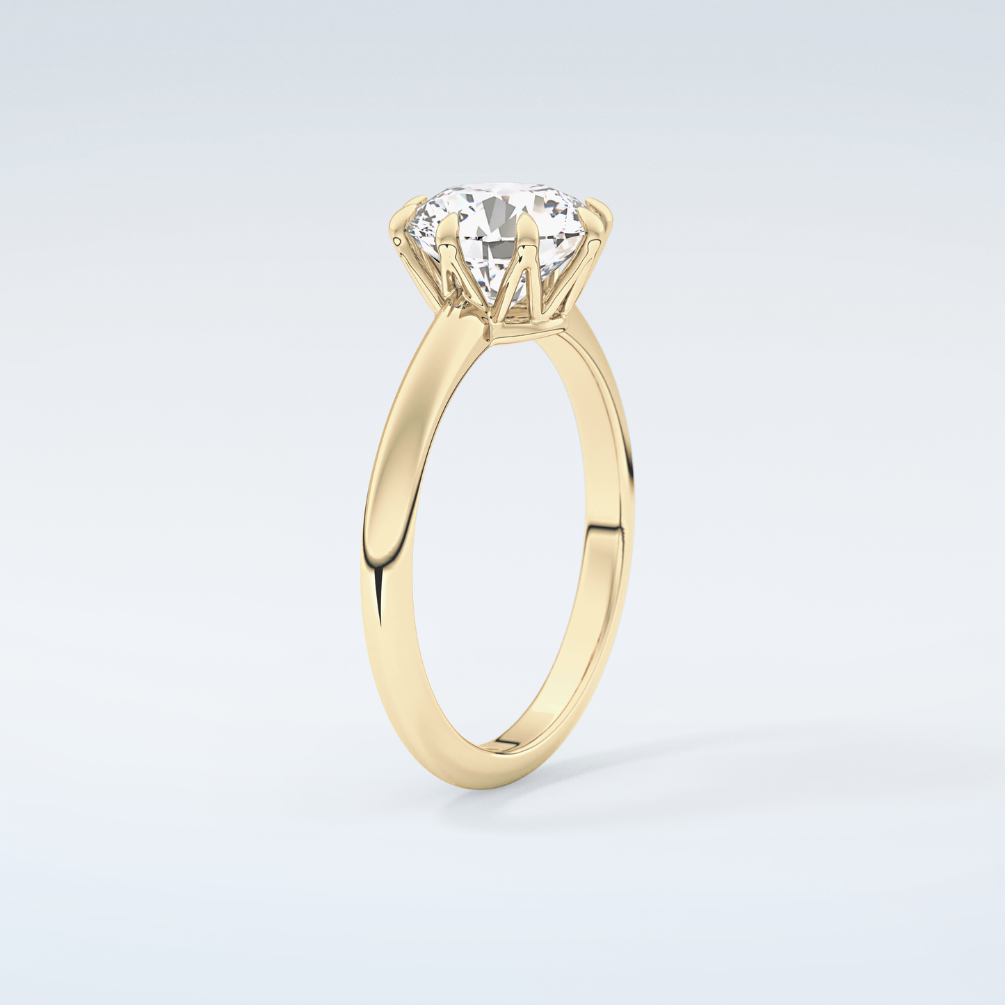 2.0 CT Round Cut Solitaire Moissanite Engagement Ring