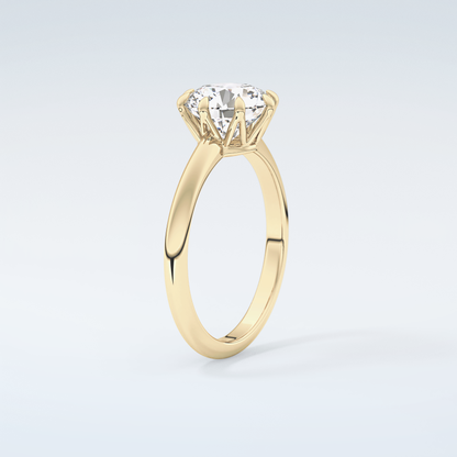 2.0 CT Round Cut Solitaire Moissanite Engagement Ring