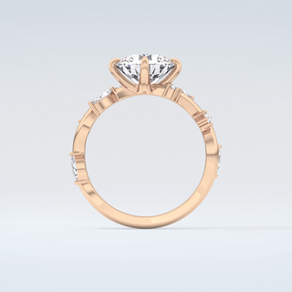 1.5 CT  Round Cut Twig Style Moissanite Engagement Ring 8