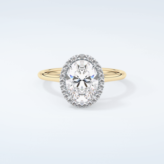 2.0 CT Oval Cut Halo Moissanite Engagement Ring 1