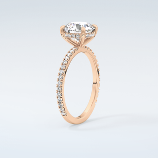 2.0 CT Round Cut Pave Hidden Halo Moissanite Engagement Ring 12