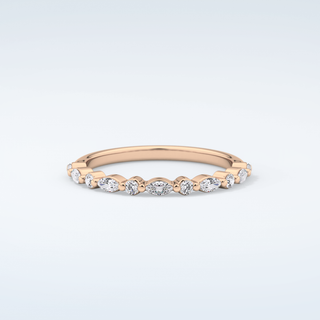 0.32 TCW Round & Marquise Shaped Moissanite Wedding Band 7