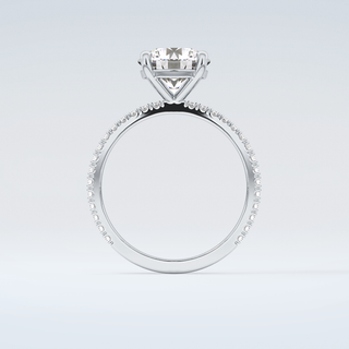 2.0 CT Round Cut Pave Moissanite Engagement Ring 14