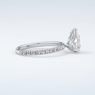 1.5 CT Pear Cut Pave Moissanite Engagement Ring 16