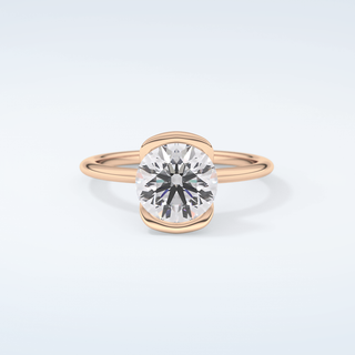 2.0 CT Round Cut Half Bezel Moissanite Engagement Ring 7