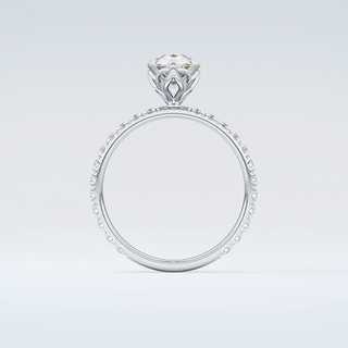 1.5 CT Pear Cut Pave Moissanite Engagement Ring 14