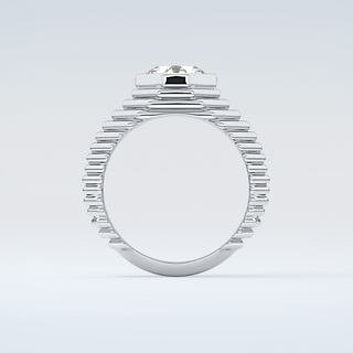 1.5 CT Asscher Cut Solitaire Bezel Moissanite Engagement Ring 14