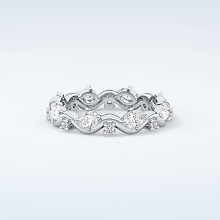 0.56 TCW Round & Oval Shaped Moissanite Wedding Band 13