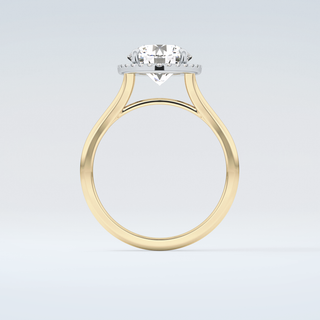 2.0 CT Round Cut Halo Split Shank Moissanite Engagement Ring 2