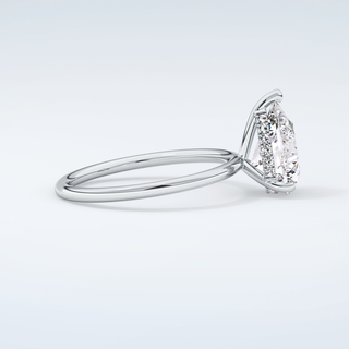 2.0 CT Pear Cut Hidden Halo Moissanite Engagement Ring 16