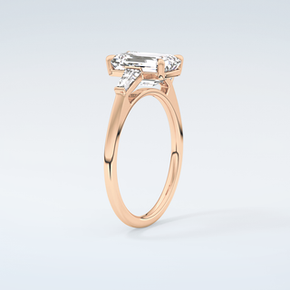 2.0 CT Emerald Cut Three Stone Moissanite Engagement Ring 12