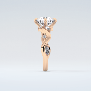 1.5 CT  Round Cut Twig Style Moissanite Engagement Ring 11