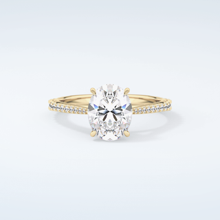 2.0 CT Oval Cut Pave Moissanite Engagement Ring 1
