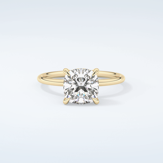 2.0 CT Cushion Cut Hidden Halo Moissanite Engagement Ring 1