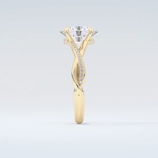 2.0 CT Oval Cut Hidden Halo Twisted Shank Moissanite Engagement Ring 5