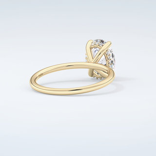 2.0 CT Oval Cut Hidden Halo Moissanite Engagement Ring 3