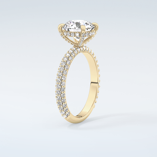 2.0 CT Round Cut Hidden Halo Pave Moissanite Engagement Ring 6