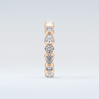 1.28 TCW Round & Pear Shaped Moissanite Wedding Band 11