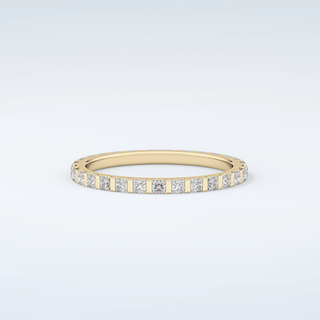 0.54 TCW Princess Shaped Moissanite Wedding Band 4