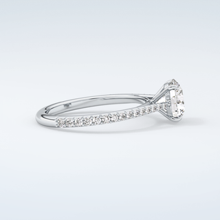 1.5 CT Round Cut Pave Moissanite Engagement Ring 16