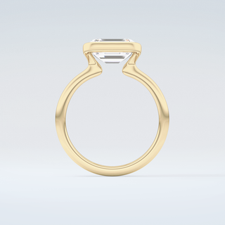 2.0 CT Emerald Cut Half Bezel Moissanite Engagement Ring 2