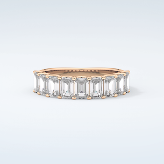 1.8 TCW Emerald Shaped Moissanite Wedding Band 7