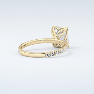 1.75 CT Emerald Cut Pave Moissanite Engagement Ring 3