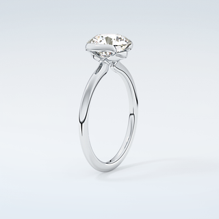 2.0 CT Round Cut Half Bezel Moissanite Engagement Ring 18