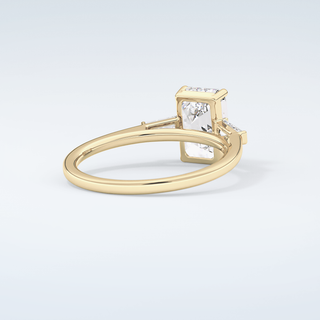 2.0 CT Emerald Cut Three Stone Moissanite Engagement Ring 3