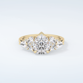 2.0 CT  Pear Cut Cluster Moissanite Engagement Ring 1