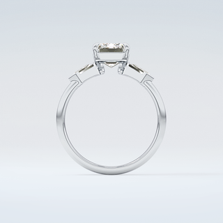 2.0 CT Emerald Cut Three Stone Moissanite Engagement Ring 14