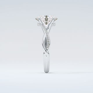 2.0 CT Oval Cut Hidden Halo Twisted Shank Moissanite Engagement Ring 17