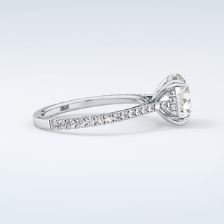 2.0 CT Round Cut Pave Hidden Halo Moissanite Engagement Ring 16