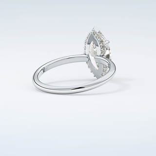 2.0 CT Marquise Cut Hidden Halo  Moissanite Engagement Ring 15