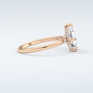 2.0 CT  Princess Cut Hidden Halo Moissanite Engagement Ring 10