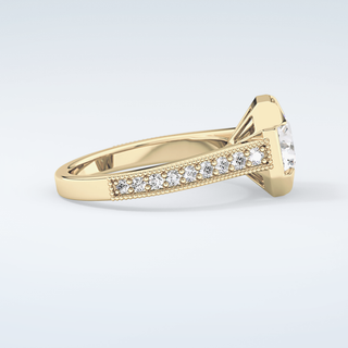 2.0 CT Round Cut Cathedral Pave Moissanite Engagement Ring 4