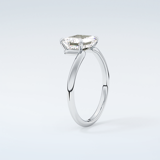 2.0 CT Emerald Cut Solitaire Moissanite Engagement Ring 18