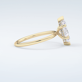 1.5 CT Marquise Cut Hidden Halo Moissanite Engagement Ring 4